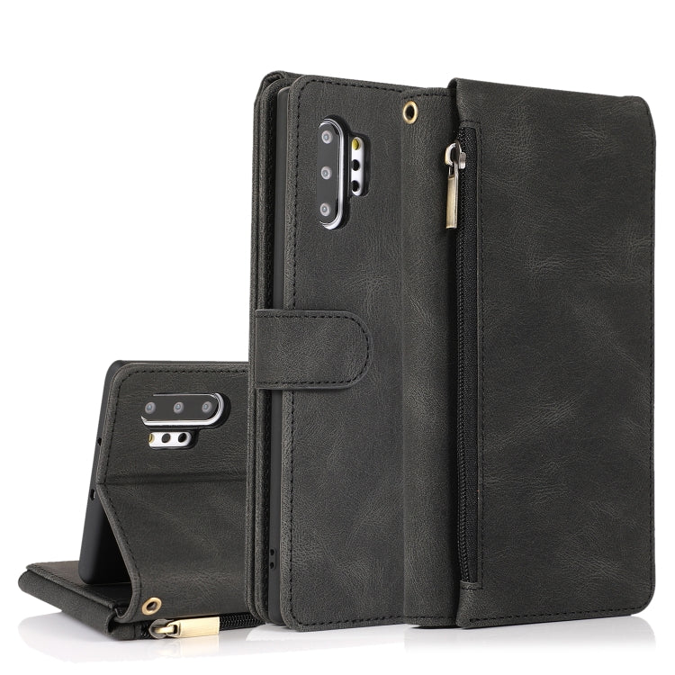 Skin-feel Crazy Horse Texture Zipper Wallet Bag Horizontal Flip Leather Case with Holder & Card Slots & Wallet & Lanyard, For Samsung Galaxy Note9, For Samsung Galaxy Note10, For Samsung Galaxy Note10+, For Samsung Galaxy Note20                        ...