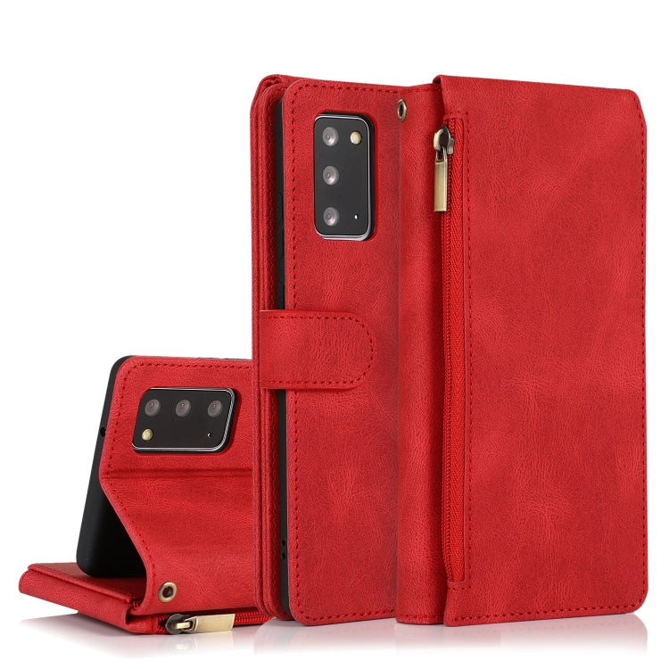 Skin-feel Crazy Horse Texture Zipper Wallet Bag Horizontal Flip Leather Case with Holder & Card Slots & Wallet & Lanyard, For Samsung Galaxy Note9, For Samsung Galaxy Note10, For Samsung Galaxy Note10+, For Samsung Galaxy Note20                        ...