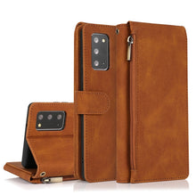 Load image into Gallery viewer, Skin-feel Crazy Horse Texture Zipper Wallet Bag Horizontal Flip Leather Case with Holder &amp; Card Slots &amp; Wallet &amp; Lanyard, For Samsung Galaxy Note9, For Samsung Galaxy Note10, For Samsung Galaxy Note10+, For Samsung Galaxy Note20                        ...