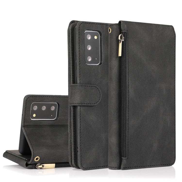 Skin-feel Crazy Horse Texture Zipper Wallet Bag Horizontal Flip Leather Case with Holder & Card Slots & Wallet & Lanyard, For Samsung Galaxy Note9, For Samsung Galaxy Note10, For Samsung Galaxy Note10+, For Samsung Galaxy Note20                        ...