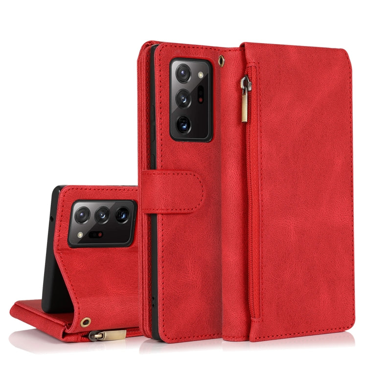 Skin-feel Crazy Horse Texture Zipper Wallet Bag Horizontal Flip Leather Case with Holder & Card Slots & Wallet & Lanyard, For Samsung Galaxy Note9, For Samsung Galaxy Note10, For Samsung Galaxy Note10+, For Samsung Galaxy Note20                        ...