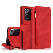 Load image into Gallery viewer, Skin-feel Crazy Horse Texture Zipper Wallet Bag Horizontal Flip Leather Case with Holder &amp; Card Slots &amp; Wallet &amp; Lanyard, For Samsung Galaxy Note9, For Samsung Galaxy Note10, For Samsung Galaxy Note10+, For Samsung Galaxy Note20                        ...
