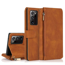Load image into Gallery viewer, Skin-feel Crazy Horse Texture Zipper Wallet Bag Horizontal Flip Leather Case with Holder &amp; Card Slots &amp; Wallet &amp; Lanyard, For Samsung Galaxy Note9, For Samsung Galaxy Note10, For Samsung Galaxy Note10+, For Samsung Galaxy Note20                        ...