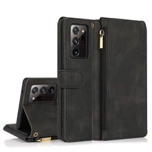 Load image into Gallery viewer, Skin-feel Crazy Horse Texture Zipper Wallet Bag Horizontal Flip Leather Case with Holder &amp; Card Slots &amp; Wallet &amp; Lanyard, For Samsung Galaxy Note9, For Samsung Galaxy Note10, For Samsung Galaxy Note10+, For Samsung Galaxy Note20                        ...