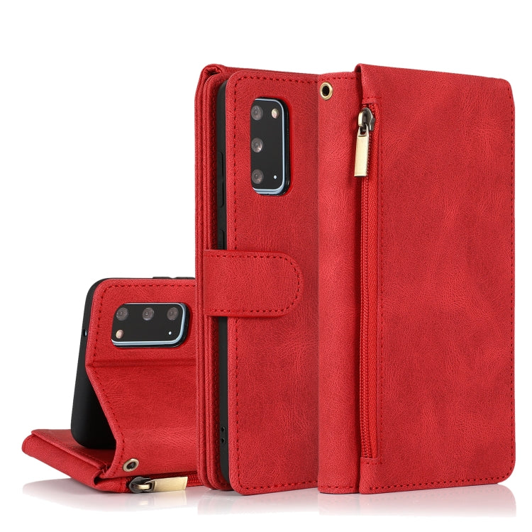 Skin-feel Crazy Horse Texture Zipper Wallet Bag Horizontal Flip Leather Case with Holder & Card Slots & Wallet & Lanyard, For Samsung Galaxy S20, For Samsung Galaxy S20+, For Samsung Galaxy S20 Ultra, For Samsung Galaxy S20 FE 5G                       ...