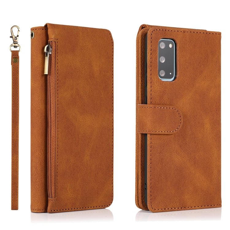 Skin-feel Crazy Horse Texture Zipper Wallet Bag Horizontal Flip Leather Case with Holder & Card Slots & Wallet & Lanyard, For Samsung Galaxy S20, For Samsung Galaxy S20+, For Samsung Galaxy S20 Ultra, For Samsung Galaxy S20 FE 5G                       ...