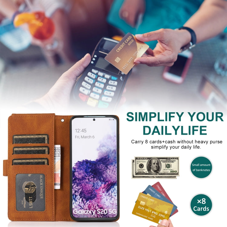 Skin-feel Crazy Horse Texture Zipper Wallet Bag Horizontal Flip Leather Case with Holder & Card Slots & Wallet & Lanyard, For Samsung Galaxy S20, For Samsung Galaxy S20+, For Samsung Galaxy S20 Ultra, For Samsung Galaxy S20 FE 5G                       ...