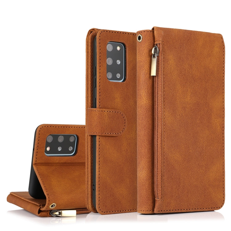 Skin-feel Crazy Horse Texture Zipper Wallet Bag Horizontal Flip Leather Case with Holder & Card Slots & Wallet & Lanyard, For Samsung Galaxy S20, For Samsung Galaxy S20+, For Samsung Galaxy S20 Ultra, For Samsung Galaxy S20 FE 5G                       ...