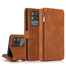 Load image into Gallery viewer, Skin-feel Crazy Horse Texture Zipper Wallet Bag Horizontal Flip Leather Case with Holder &amp; Card Slots &amp; Wallet &amp; Lanyard, For Samsung Galaxy S20, For Samsung Galaxy S20+, For Samsung Galaxy S20 Ultra, For Samsung Galaxy S20 FE 5G                       ...