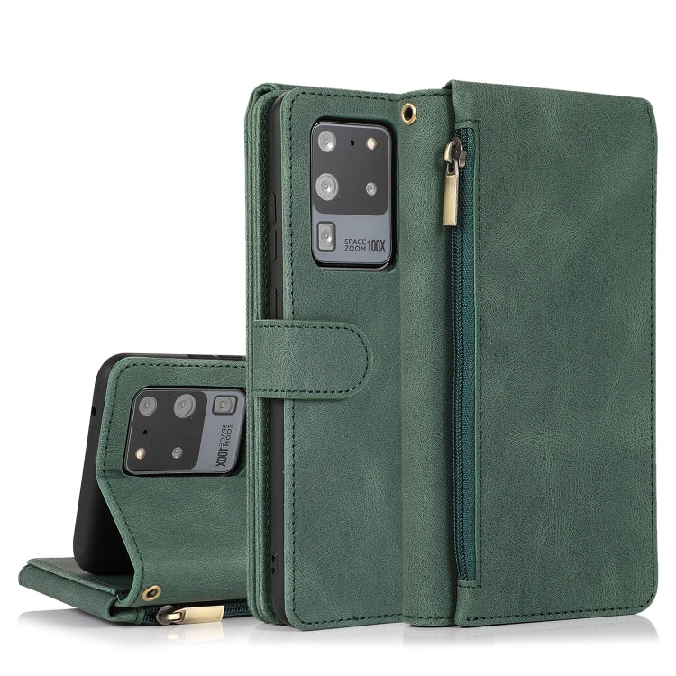 Skin-feel Crazy Horse Texture Zipper Wallet Bag Horizontal Flip Leather Case with Holder & Card Slots & Wallet & Lanyard, For Samsung Galaxy S20, For Samsung Galaxy S20+, For Samsung Galaxy S20 Ultra, For Samsung Galaxy S20 FE 5G                       ...