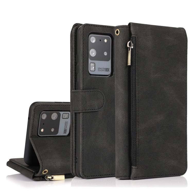 Skin-feel Crazy Horse Texture Zipper Wallet Bag Horizontal Flip Leather Case with Holder & Card Slots & Wallet & Lanyard, For Samsung Galaxy S20, For Samsung Galaxy S20+, For Samsung Galaxy S20 Ultra, For Samsung Galaxy S20 FE 5G                       ...