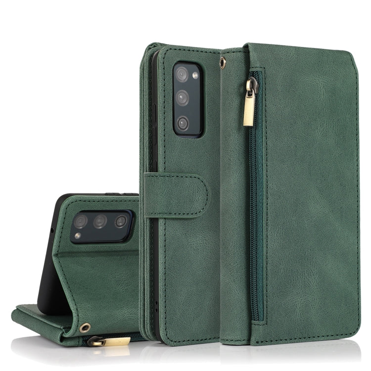 Skin-feel Crazy Horse Texture Zipper Wallet Bag Horizontal Flip Leather Case with Holder & Card Slots & Wallet & Lanyard, For Samsung Galaxy S20, For Samsung Galaxy S20+, For Samsung Galaxy S20 Ultra, For Samsung Galaxy S20 FE 5G                       ...