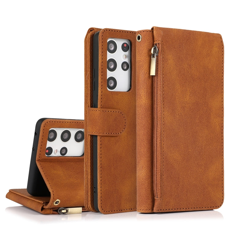 Skin-feel Crazy Horse Texture Zipper Wallet Bag Horizontal Flip Leather Case with Holder & Card Slots & Wallet & Lanyard, For Samsung Galaxy S20, For Samsung Galaxy S20+, For Samsung Galaxy S20 Ultra, For Samsung Galaxy S20 FE 5G                       ...