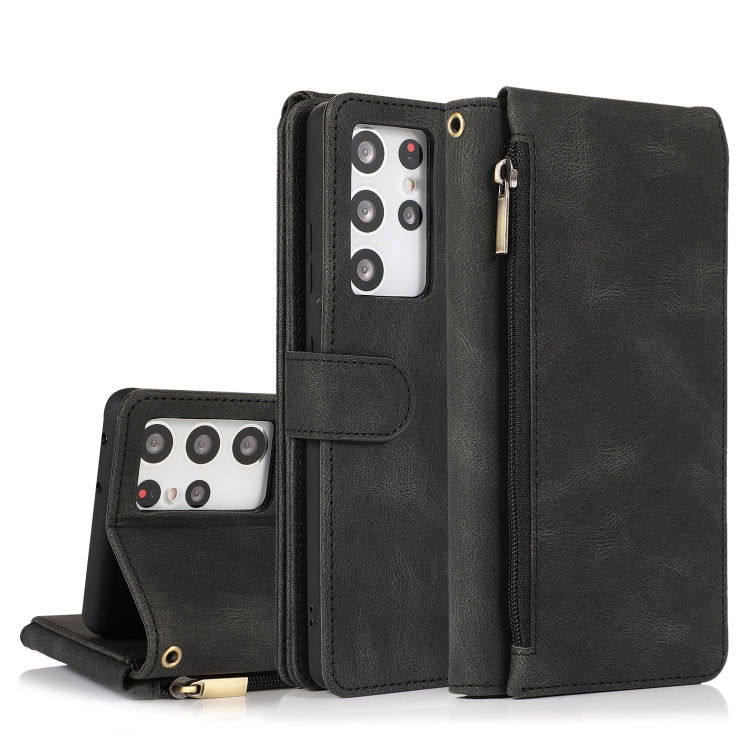 Skin-feel Crazy Horse Texture Zipper Wallet Bag Horizontal Flip Leather Case with Holder & Card Slots & Wallet & Lanyard, For Samsung Galaxy S20, For Samsung Galaxy S20+, For Samsung Galaxy S20 Ultra, For Samsung Galaxy S20 FE 5G                       ...