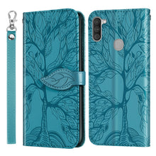 Load image into Gallery viewer, Life of Tree Embossing Pattern Horizontal Flip Leather Case with Holder &amp; Card Slot &amp; Wallet &amp; Photo Frame &amp; Lanyard, For Samsung Galaxy A11 (US Version), For Samsung Galaxy A11 (EU Version), For Samsung Galaxy A12, For Samsung Galaxy A21              ...