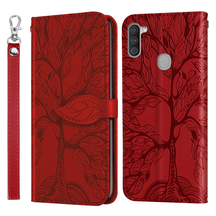 Life of Tree Embossing Pattern Horizontal Flip Leather Case with Holder & Card Slot & Wallet & Photo Frame & Lanyard, For Samsung Galaxy A11 (US Version), For Samsung Galaxy A11 (EU Version), For Samsung Galaxy A12, For Samsung Galaxy A21              ...