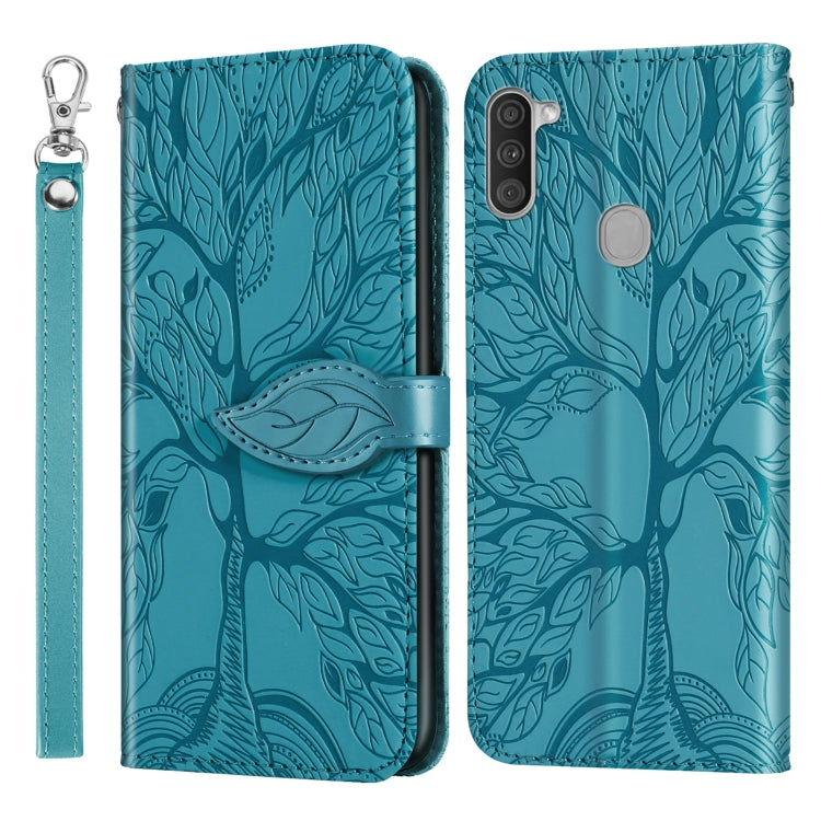 Life of Tree Embossing Pattern Horizontal Flip Leather Case with Holder & Card Slot & Wallet & Photo Frame & Lanyard, For Samsung Galaxy A11 (US Version), For Samsung Galaxy A11 (EU Version), For Samsung Galaxy A12, For Samsung Galaxy A21              ...