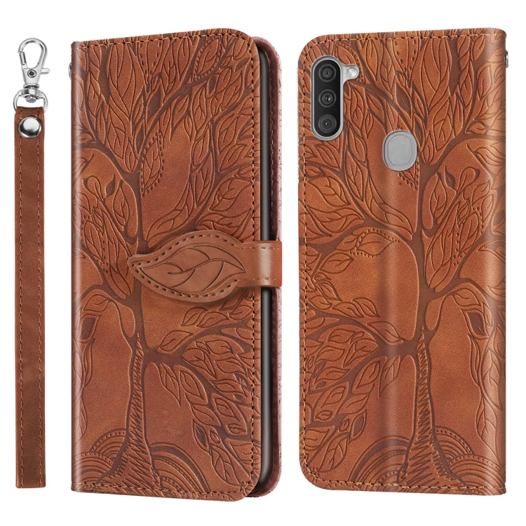 Life of Tree Embossing Pattern Horizontal Flip Leather Case with Holder & Card Slot & Wallet & Photo Frame & Lanyard, For Samsung Galaxy A11 (US Version), For Samsung Galaxy A11 (EU Version), For Samsung Galaxy A12, For Samsung Galaxy A21              ...