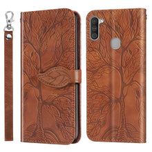 Load image into Gallery viewer, Life of Tree Embossing Pattern Horizontal Flip Leather Case with Holder &amp; Card Slot &amp; Wallet &amp; Photo Frame &amp; Lanyard, For Samsung Galaxy A11 (US Version), For Samsung Galaxy A11 (EU Version), For Samsung Galaxy A12, For Samsung Galaxy A21              ...