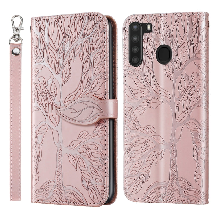 Life of Tree Embossing Pattern Horizontal Flip Leather Case with Holder & Card Slot & Wallet & Photo Frame & Lanyard, For Samsung Galaxy A11 (US Version), For Samsung Galaxy A11 (EU Version), For Samsung Galaxy A12, For Samsung Galaxy A21              ...