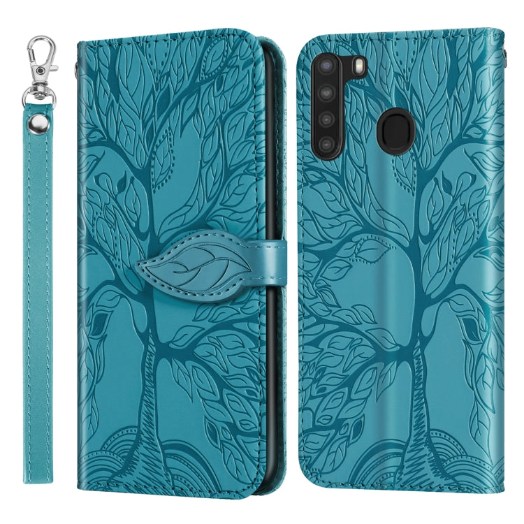 Life of Tree Embossing Pattern Horizontal Flip Leather Case with Holder & Card Slot & Wallet & Photo Frame & Lanyard, For Samsung Galaxy A11 (US Version), For Samsung Galaxy A11 (EU Version), For Samsung Galaxy A12, For Samsung Galaxy A21              ...