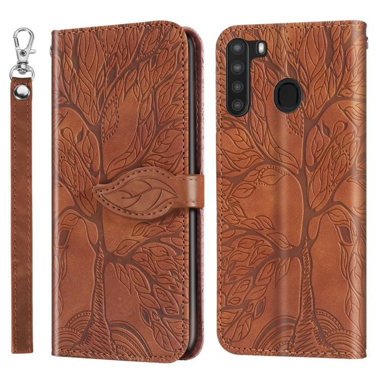 Life of Tree Embossing Pattern Horizontal Flip Leather Case with Holder & Card Slot & Wallet & Photo Frame & Lanyard, For Samsung Galaxy A11 (US Version), For Samsung Galaxy A11 (EU Version), For Samsung Galaxy A12, For Samsung Galaxy A21              ...