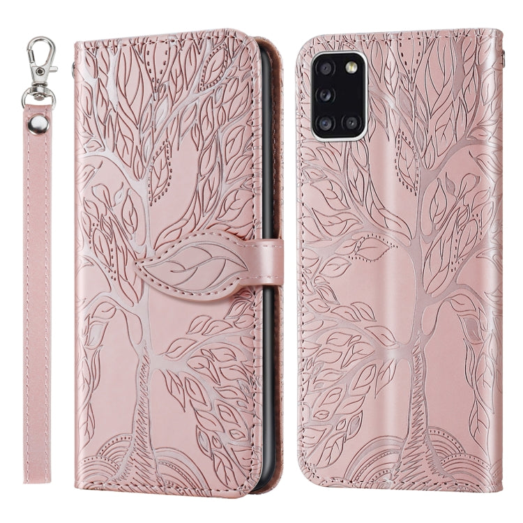 Life of Tree Embossing Pattern Horizontal Flip Leather Case with Holder & Card Slot & Wallet & Photo Frame & Lanyard, For Samsung Galaxy A11 (US Version), For Samsung Galaxy A11 (EU Version), For Samsung Galaxy A12, For Samsung Galaxy A21              ...