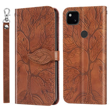 Load image into Gallery viewer, Life of Tree Embossing Pattern Horizontal Flip Leather Case with Holder &amp; Card Slot &amp; Wallet &amp; Photo Frame &amp; Lanyard, For Google Pixel 4a, For Google Pixel 4a 5G, For Google Pixel 5, For Xiaomi Redmi K30