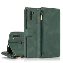 Load image into Gallery viewer, Skin-feel Crazy Horse Texture Zipper Wallet Bag Horizontal Flip Leather Case with Holder &amp; Card Slots &amp; Wallet &amp; Lanyard, For Samsung Galaxy A11, For Samsung Galaxy A12, For Samsung Galaxy A20 / A30, For Samsung Galaxy A21, For Samsung Galaxy A21s     ...