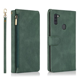 Skin-feel Crazy Horse Texture Zipper Wallet Bag Horizontal Flip Leather Case with Holder & Card Slots & Wallet & Lanyard, For Samsung Galaxy A11, For Samsung Galaxy A12, For Samsung Galaxy A20 / A30, For Samsung Galaxy A21, For Samsung Galaxy A21s     ...