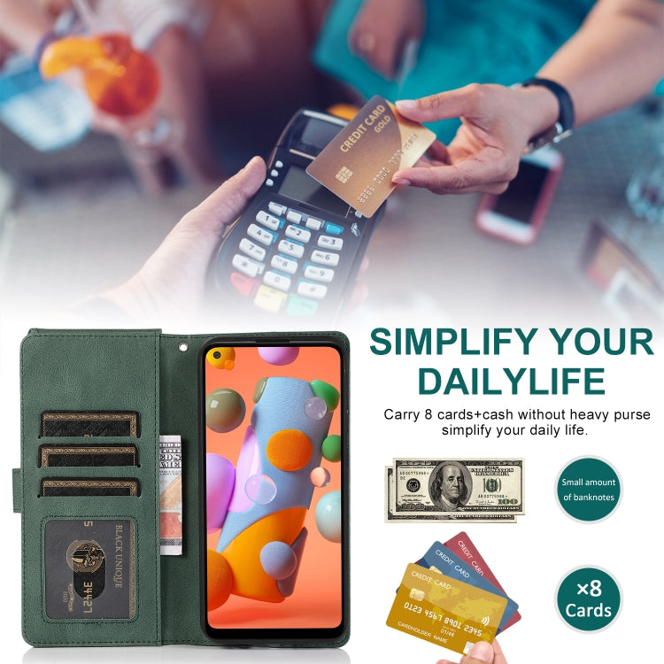 Skin-feel Crazy Horse Texture Zipper Wallet Bag Horizontal Flip Leather Case with Holder & Card Slots & Wallet & Lanyard, For Samsung Galaxy A11, For Samsung Galaxy A12, For Samsung Galaxy A20 / A30, For Samsung Galaxy A21, For Samsung Galaxy A21s     ...