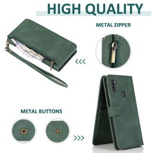 Load image into Gallery viewer, Skin-feel Crazy Horse Texture Zipper Wallet Bag Horizontal Flip Leather Case with Holder &amp; Card Slots &amp; Wallet &amp; Lanyard, For Samsung Galaxy A11, For Samsung Galaxy A12, For Samsung Galaxy A20 / A30, For Samsung Galaxy A21, For Samsung Galaxy A21s     ...