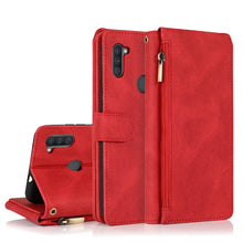 Load image into Gallery viewer, Skin-feel Crazy Horse Texture Zipper Wallet Bag Horizontal Flip Leather Case with Holder &amp; Card Slots &amp; Wallet &amp; Lanyard, For Samsung Galaxy A11, For Samsung Galaxy A12, For Samsung Galaxy A20 / A30, For Samsung Galaxy A21, For Samsung Galaxy A21s     ...