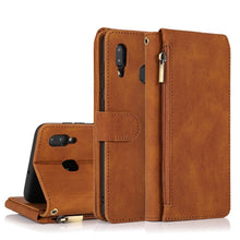Load image into Gallery viewer, Skin-feel Crazy Horse Texture Zipper Wallet Bag Horizontal Flip Leather Case with Holder &amp; Card Slots &amp; Wallet &amp; Lanyard, For Samsung Galaxy A11, For Samsung Galaxy A12, For Samsung Galaxy A20 / A30, For Samsung Galaxy A21, For Samsung Galaxy A21s     ...