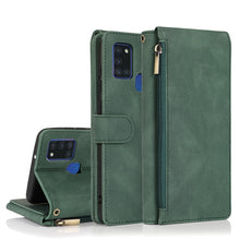 Load image into Gallery viewer, Skin-feel Crazy Horse Texture Zipper Wallet Bag Horizontal Flip Leather Case with Holder &amp; Card Slots &amp; Wallet &amp; Lanyard, For Samsung Galaxy A11, For Samsung Galaxy A12, For Samsung Galaxy A20 / A30, For Samsung Galaxy A21, For Samsung Galaxy A21s     ...