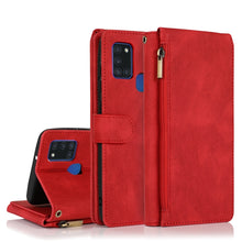 Load image into Gallery viewer, Skin-feel Crazy Horse Texture Zipper Wallet Bag Horizontal Flip Leather Case with Holder &amp; Card Slots &amp; Wallet &amp; Lanyard, For Samsung Galaxy A11, For Samsung Galaxy A12, For Samsung Galaxy A20 / A30, For Samsung Galaxy A21, For Samsung Galaxy A21s     ...