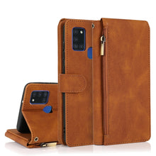 Load image into Gallery viewer, Skin-feel Crazy Horse Texture Zipper Wallet Bag Horizontal Flip Leather Case with Holder &amp; Card Slots &amp; Wallet &amp; Lanyard, For Samsung Galaxy A11, For Samsung Galaxy A12, For Samsung Galaxy A20 / A30, For Samsung Galaxy A21, For Samsung Galaxy A21s     ...