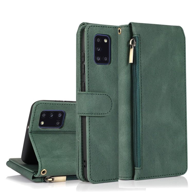 Skin-feel Crazy Horse Texture Zipper Wallet Bag Horizontal Flip Leather Case with Holder & Card Slots & Wallet & Lanyard, For Samsung Galaxy A11, For Samsung Galaxy A12, For Samsung Galaxy A20 / A30, For Samsung Galaxy A21, For Samsung Galaxy A21s     ...
