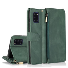 Load image into Gallery viewer, Skin-feel Crazy Horse Texture Zipper Wallet Bag Horizontal Flip Leather Case with Holder &amp; Card Slots &amp; Wallet &amp; Lanyard, For Samsung Galaxy A11, For Samsung Galaxy A12, For Samsung Galaxy A20 / A30, For Samsung Galaxy A21, For Samsung Galaxy A21s     ...