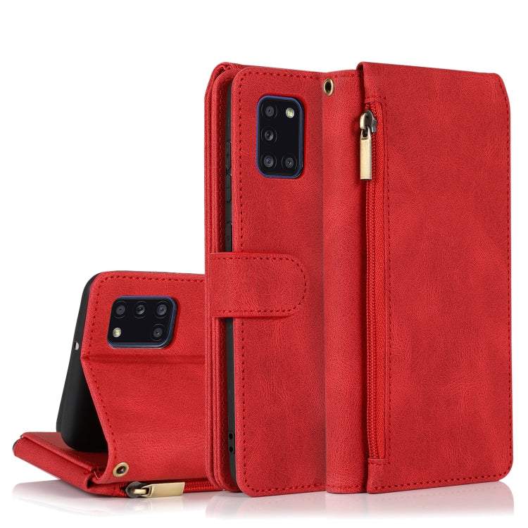 Skin-feel Crazy Horse Texture Zipper Wallet Bag Horizontal Flip Leather Case with Holder & Card Slots & Wallet & Lanyard, For Samsung Galaxy A11, For Samsung Galaxy A12, For Samsung Galaxy A20 / A30, For Samsung Galaxy A21, For Samsung Galaxy A21s     ...