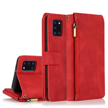 Load image into Gallery viewer, Skin-feel Crazy Horse Texture Zipper Wallet Bag Horizontal Flip Leather Case with Holder &amp; Card Slots &amp; Wallet &amp; Lanyard, For Samsung Galaxy A11, For Samsung Galaxy A12, For Samsung Galaxy A20 / A30, For Samsung Galaxy A21, For Samsung Galaxy A21s     ...