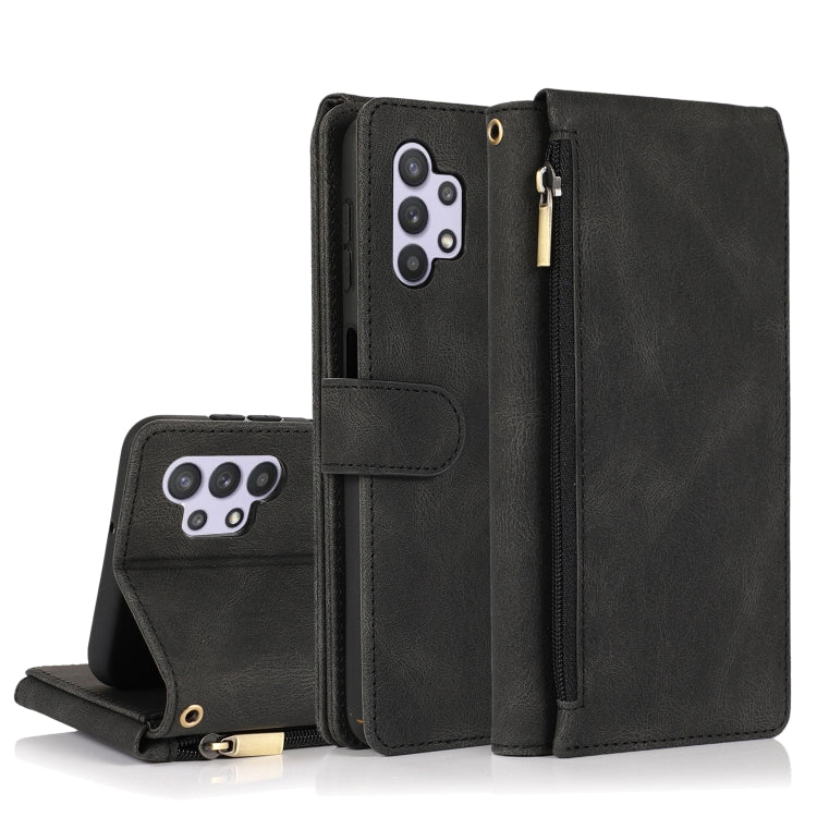 Skin-feel Crazy Horse Texture Zipper Wallet Bag Horizontal Flip Leather Case with Holder & Card Slots & Wallet & Lanyard, For Samsung Galaxy A11, For Samsung Galaxy A12, For Samsung Galaxy A20 / A30, For Samsung Galaxy A21, For Samsung Galaxy A21s     ...