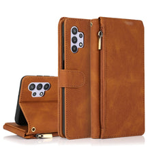 Load image into Gallery viewer, Skin-feel Crazy Horse Texture Zipper Wallet Bag Horizontal Flip Leather Case with Holder &amp; Card Slots &amp; Wallet &amp; Lanyard, For Samsung Galaxy A11, For Samsung Galaxy A12, For Samsung Galaxy A20 / A30, For Samsung Galaxy A21, For Samsung Galaxy A21s     ...