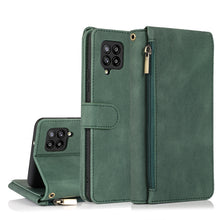 Load image into Gallery viewer, Skin-feel Crazy Horse Texture Zipper Wallet Bag Horizontal Flip Leather Case with Holder &amp; Card Slots &amp; Wallet &amp; Lanyard, For Samsung Galaxy A11, For Samsung Galaxy A12, For Samsung Galaxy A20 / A30, For Samsung Galaxy A21, For Samsung Galaxy A21s     ...