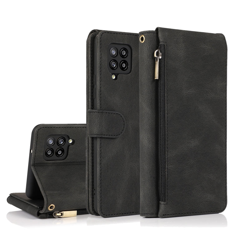 Skin-feel Crazy Horse Texture Zipper Wallet Bag Horizontal Flip Leather Case with Holder & Card Slots & Wallet & Lanyard, For Samsung Galaxy A11, For Samsung Galaxy A12, For Samsung Galaxy A20 / A30, For Samsung Galaxy A21, For Samsung Galaxy A21s     ...