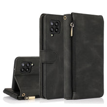 Load image into Gallery viewer, Skin-feel Crazy Horse Texture Zipper Wallet Bag Horizontal Flip Leather Case with Holder &amp; Card Slots &amp; Wallet &amp; Lanyard, For Samsung Galaxy A11, For Samsung Galaxy A12, For Samsung Galaxy A20 / A30, For Samsung Galaxy A21, For Samsung Galaxy A21s     ...