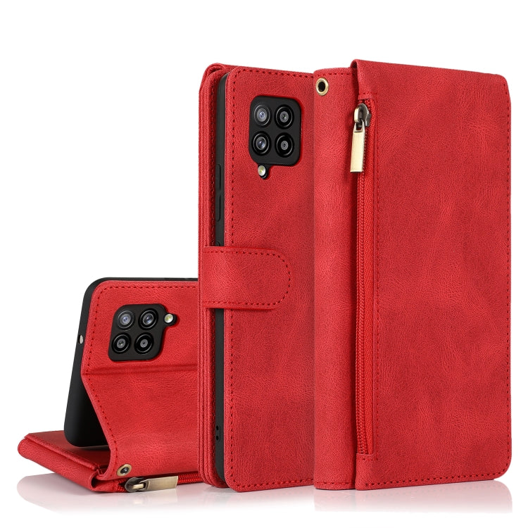 Skin-feel Crazy Horse Texture Zipper Wallet Bag Horizontal Flip Leather Case with Holder & Card Slots & Wallet & Lanyard, For Samsung Galaxy A11, For Samsung Galaxy A12, For Samsung Galaxy A20 / A30, For Samsung Galaxy A21, For Samsung Galaxy A21s     ...