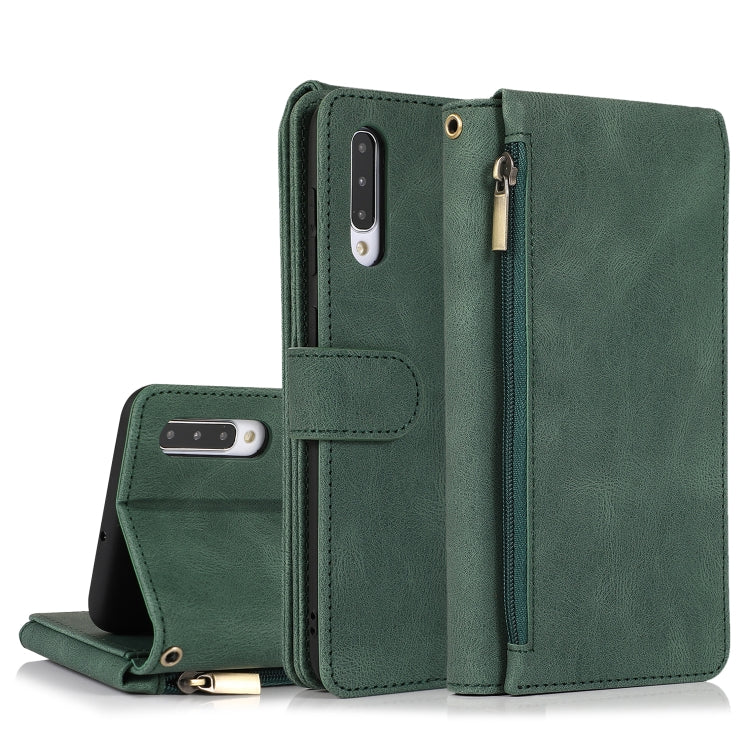 Skin-feel Crazy Horse Texture Zipper Wallet Bag Horizontal Flip Leather Case with Holder & Card Slots & Wallet & Lanyard, For Samsung Galaxy A11, For Samsung Galaxy A12, For Samsung Galaxy A20 / A30, For Samsung Galaxy A21, For Samsung Galaxy A21s     ...