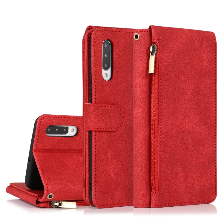 Skin-feel Crazy Horse Texture Zipper Wallet Bag Horizontal Flip Leather Case with Holder & Card Slots & Wallet & Lanyard, For Samsung Galaxy A11, For Samsung Galaxy A12, For Samsung Galaxy A20 / A30, For Samsung Galaxy A21, For Samsung Galaxy A21s     ...