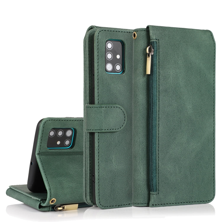 Skin-feel Crazy Horse Texture Zipper Wallet Bag Horizontal Flip Leather Case with Holder & Card Slots & Wallet & Lanyard, For Samsung Galaxy A51, For Samsung Galaxy A51 5G, For Samsung Galaxy A52 5G, For Samsung Galaxy A70, For Samsung Galaxy A71      ...